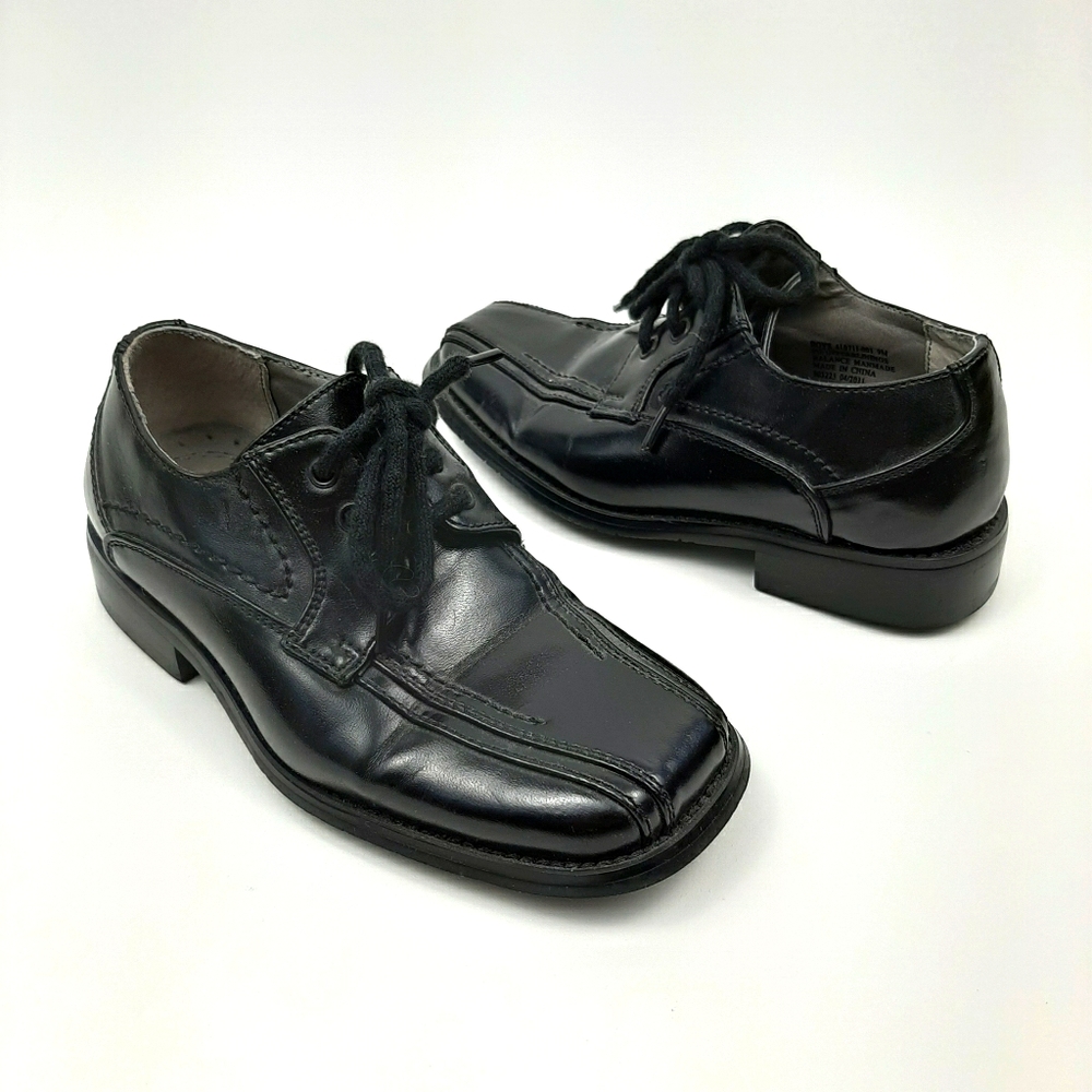Stacey Adams Boy's Black Dress Shoes Laces Size 9